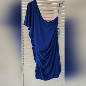 Express blue one sleeve dress, NWT, Medium
